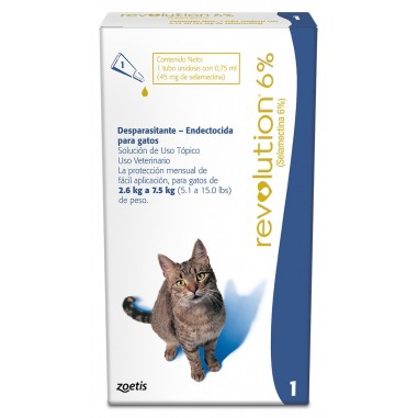 Revolution para Gatos entre 2.6 y 7.5 Kg. Antiparasitario - Zoetis - Laboratorio Zoetis 
