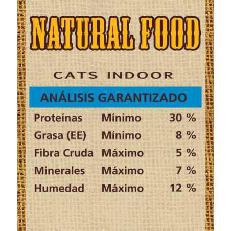 Natural Food Gato Indoor Control bolas de pelo Premium formula 7.5 kg - Natural Food 