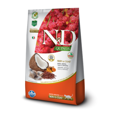 N&D Natural & Delicious - Quinoa Gato Adulto Skin & Coat Pescado - N&D Natural & Delicius 