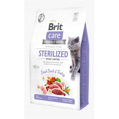 Brit Care Gato Grain Free Sterilized Weight Control Pato y Pavo Fresco - Control de peso - Brit® 