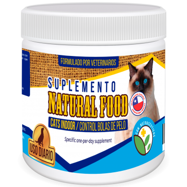 Natural Food - Suplemento alimenticio para gatos adultos con control de Bolas de Pelo 150g. - Natural Food 