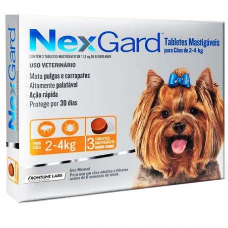 Nexgard antiparasitario PERROS 2 hasta 4 kilos 3 comprimidos Boehringer Ingelheim - NEXGARD 