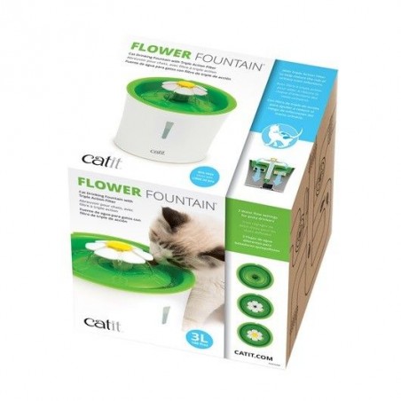 Fuente Bebedera Flujo Constante  Diseño Flor Senses 2.0 para Gatos 3 L - catit  