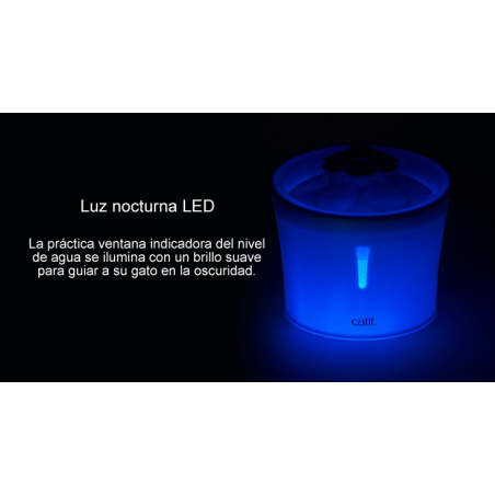 Fuente Bebedera Flujo Constante Diseño LED Flor Senses 2.0 para Gatos 3 L - catit  