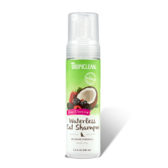 Shampoo Seco en Espuma Gatos Tropiclean Waterless Frambuesa y Mango Deep Cleaning 220 ml - Tropiclean 